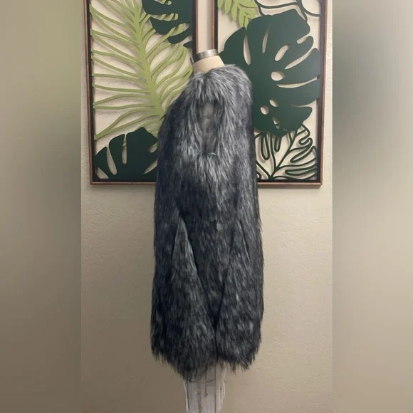 BCBGMAXAZRIA faux fur long vest NWOT